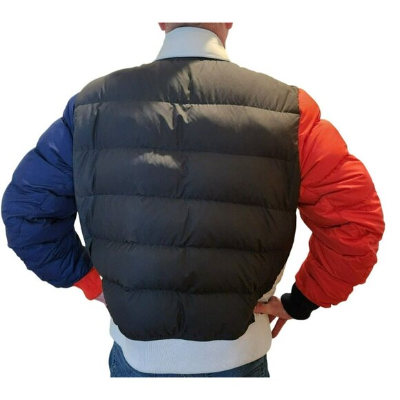Nike Keep Warm Down Fill Color Buttons Quilt Bomber Puffer Jacket Men Sz XL FLAW - Picture 6 of 16